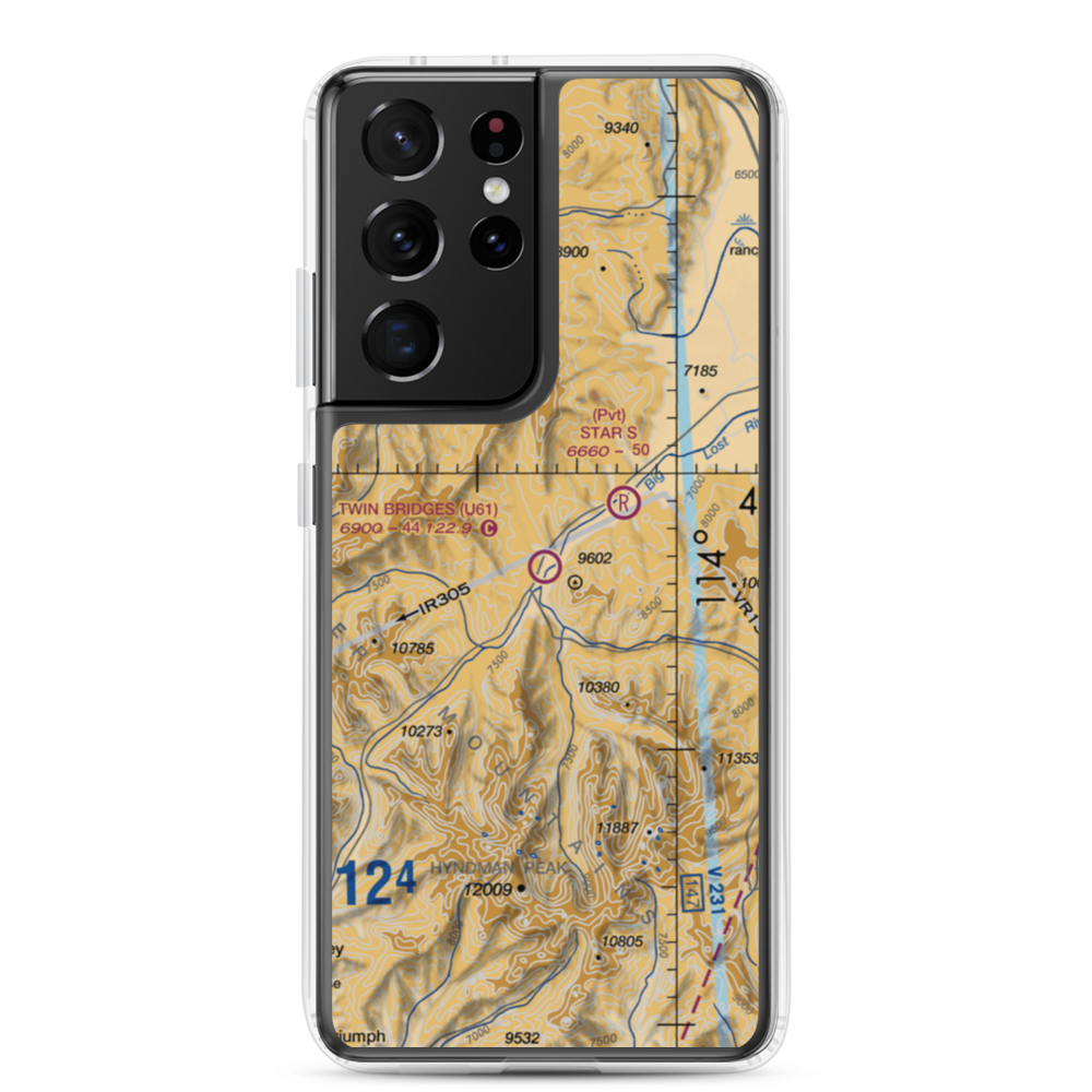 Twin Bridges Airport (U61) VFR Sectional Samsung Case Samsung Galaxy S21 Ultra model shown