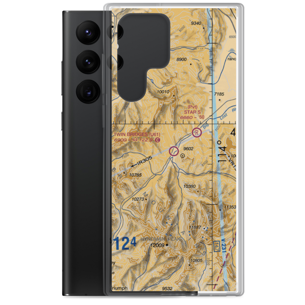 Twin Bridges Airport (U61) VFR Sectional Samsung Case Samsung Galaxy S22 Ultra model shown
