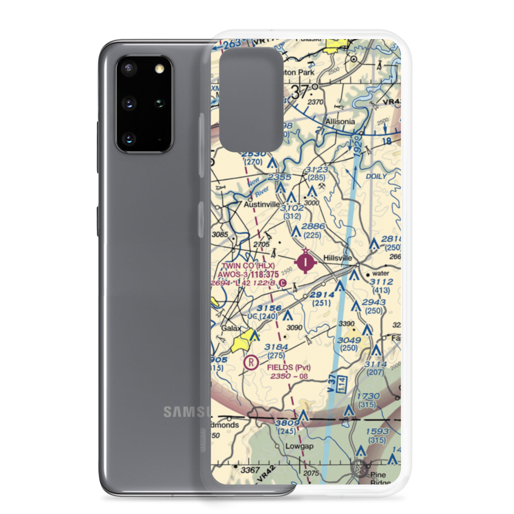 Twin County Airport (HLX) VFR Sectional Samsung Case Samsung Galaxy S20 Plus model shown
