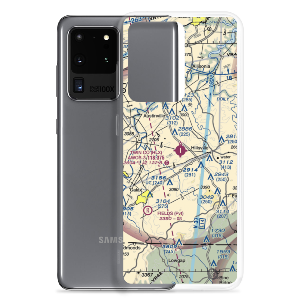 Twin County Airport (HLX) VFR Sectional Samsung Case Samsung Galaxy S20 Ultra model shown