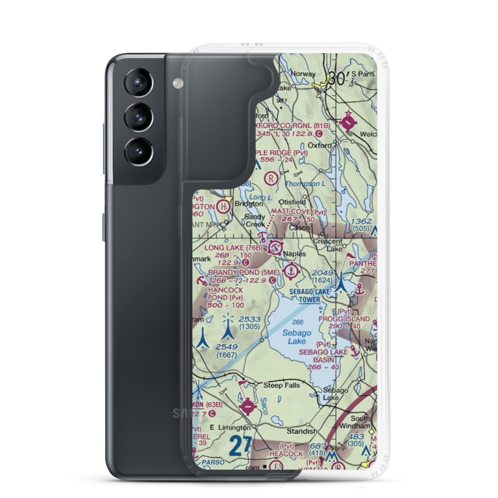 Twin Eagles Airport (71ME) VFR Sectional Samsung Case Samsung Galaxy S21 model shown