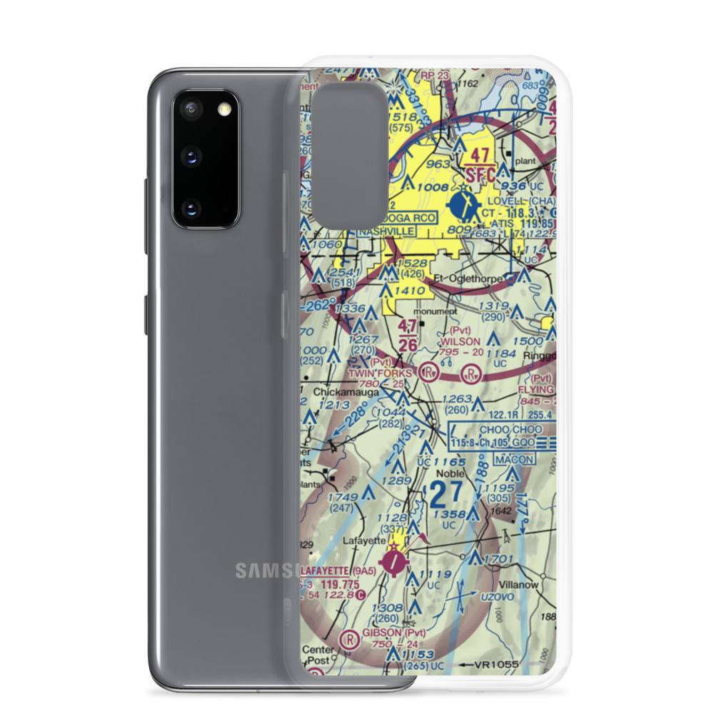 Twin Forks Airport (GA77) VFR Sectional Samsung Case Samsung Galaxy S20 model shown