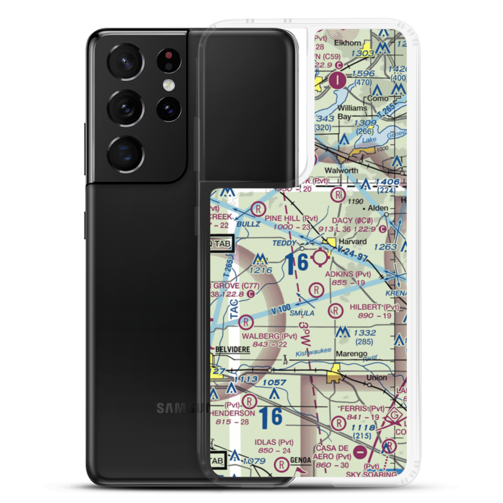 Twin Gardens Airport (8IL1) VFR Sectional Samsung Case Samsung Galaxy S21 Ultra model shown