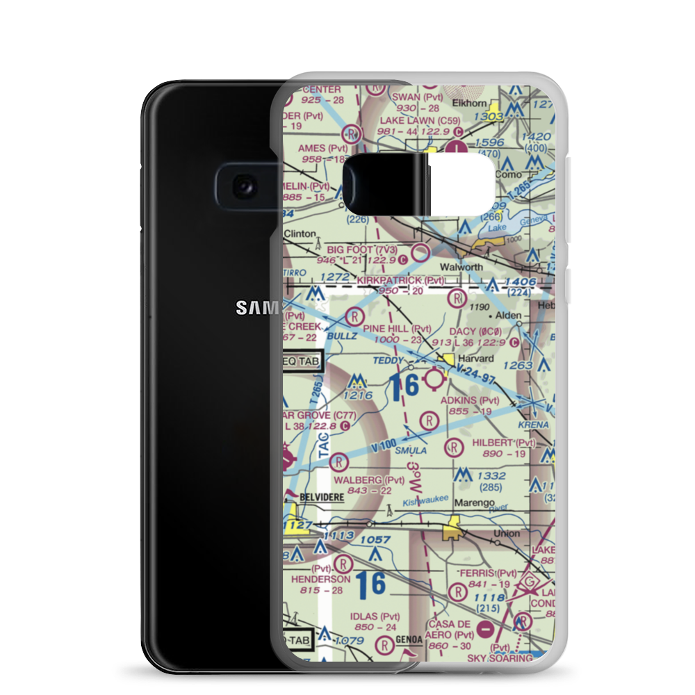 Twin Gardens Airport (8IL1) VFR Sectional Samsung Case Samsung Galaxy S10e model shown