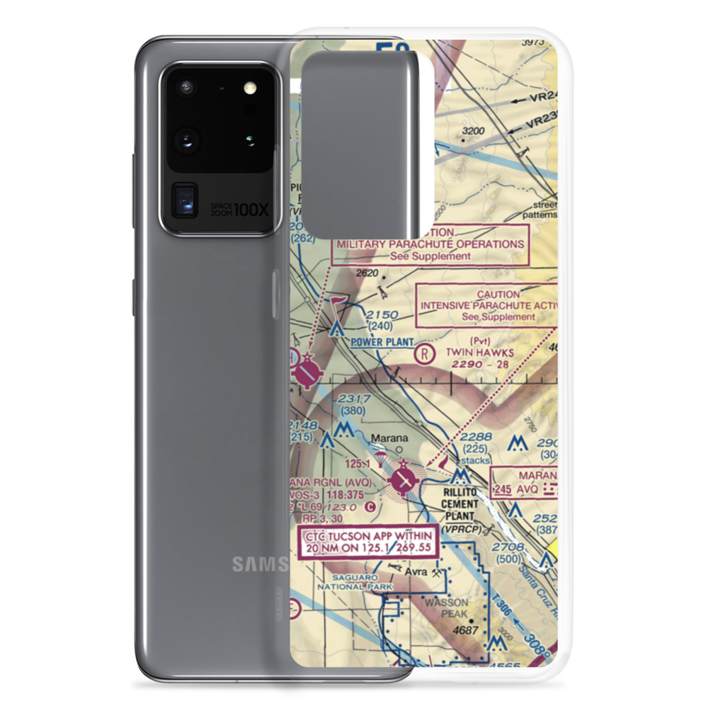 Twin Hawks Airpark (AZ63) VFR Sectional Samsung Case Samsung Galaxy S20 Ultra model shown