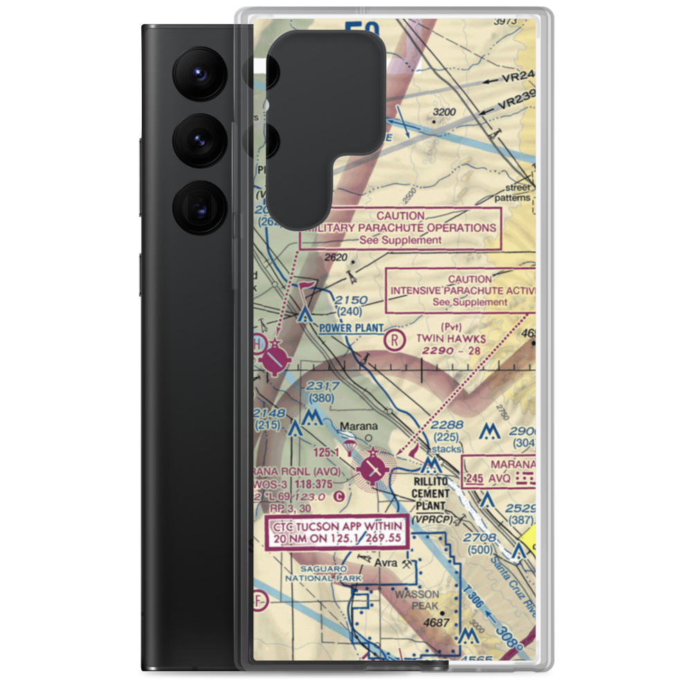 Twin Hawks Airpark (AZ63) VFR Sectional Samsung Case Samsung Galaxy S22 Ultra model shown