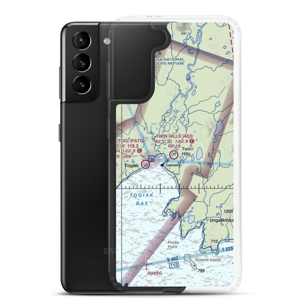 Twin Hills Airport (A63) VFR Sectional Samsung Case Samsung Galaxy S21 Plus model shown
