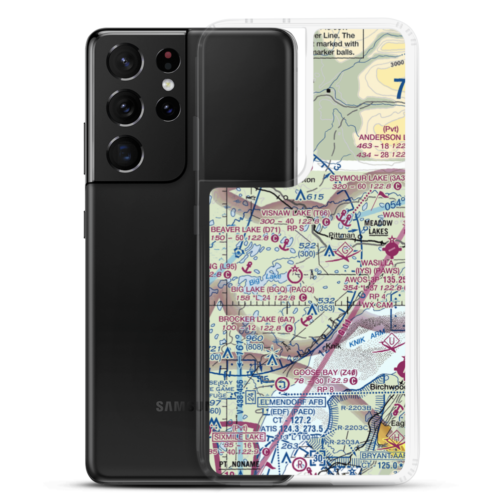 Twin Lake Airport (AK95) VFR Sectional Samsung Case Samsung Galaxy S21 Ultra model shown