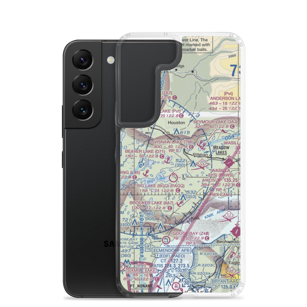 Twin Lake Airport (AK95) VFR Sectional Samsung Case Samsung Galaxy S22 model shown