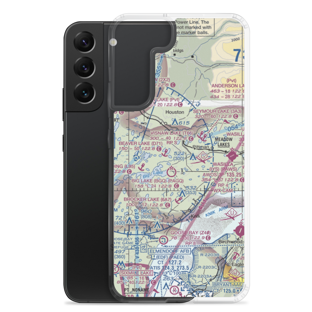 Twin Lake Airport (AK95) VFR Sectional Samsung Case Samsung Galaxy S22 Plus model shown