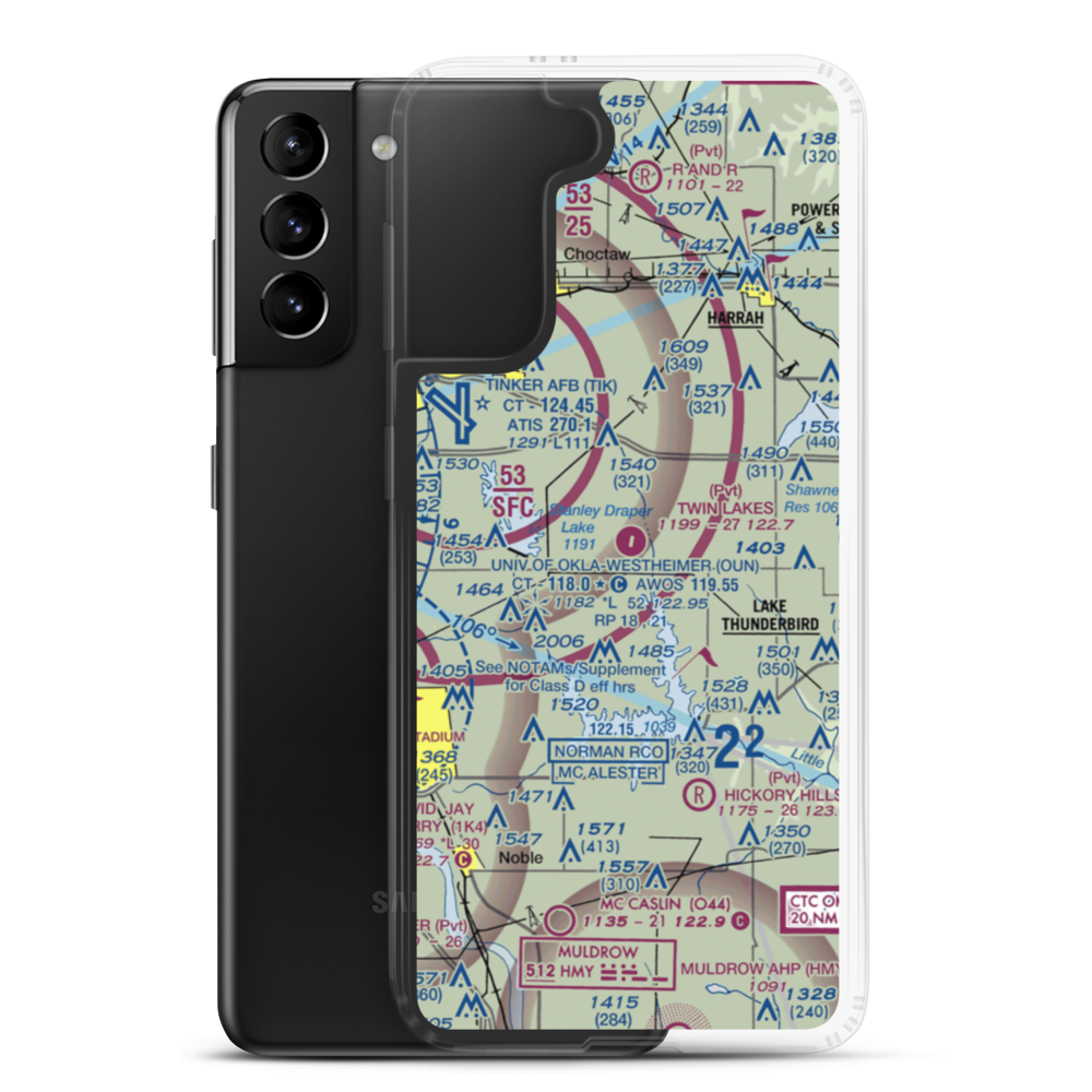 Twin Lakes Airport (2OK2) VFR Sectional Samsung Case Samsung Galaxy S21 Plus model shown