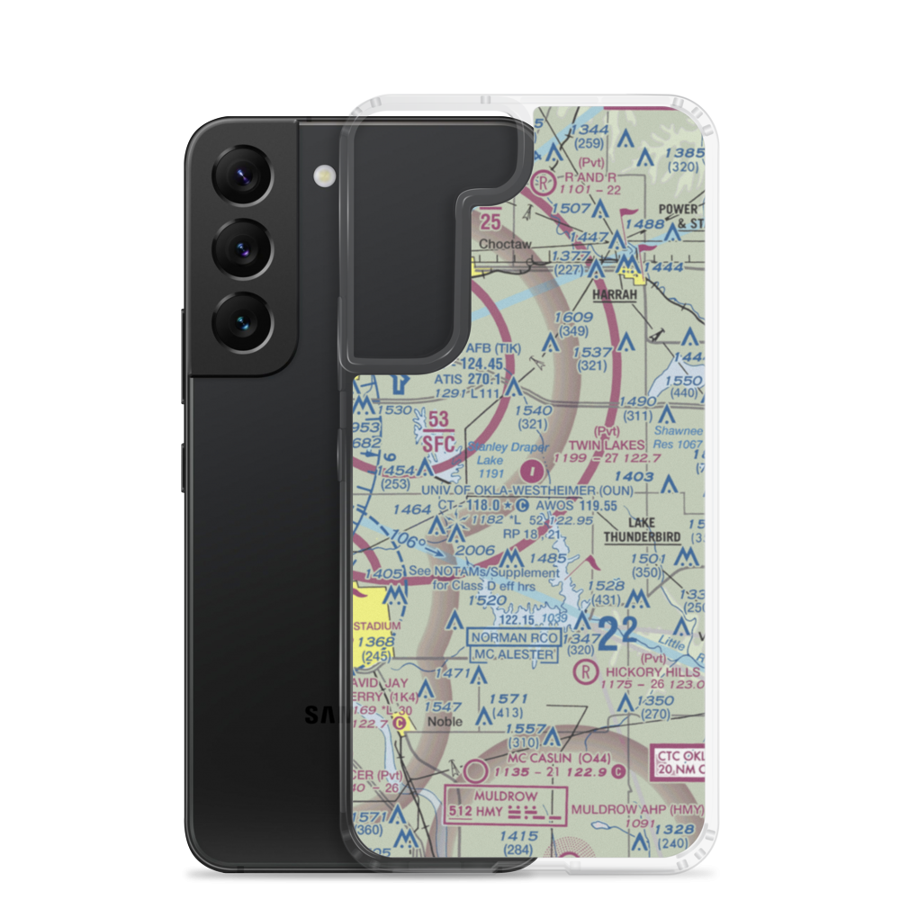 Twin Lakes Airport (2OK2) VFR Sectional Samsung Case Samsung Galaxy S22 model shown