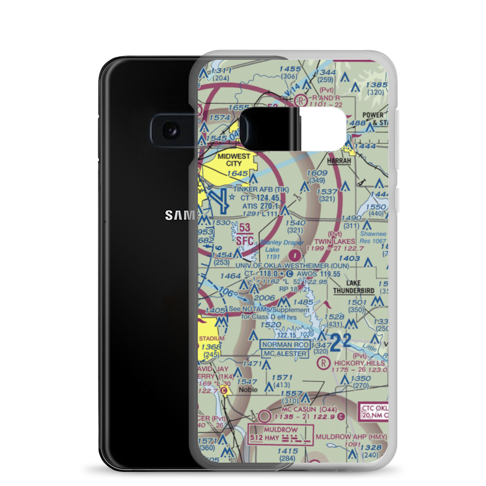 Twin Lakes Airport (2OK2) VFR Sectional Samsung Case Samsung Galaxy S10e model shown