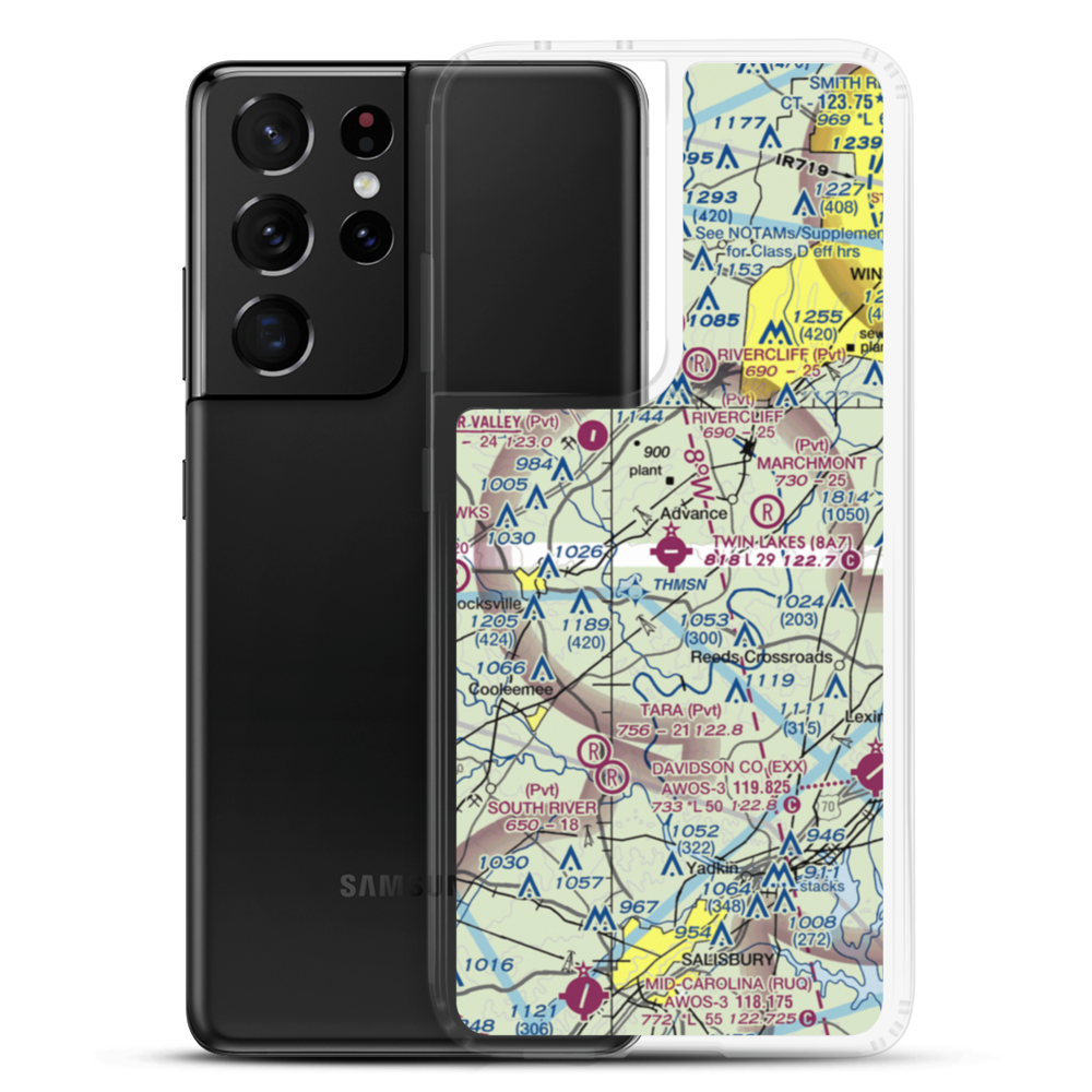 Twin Lakes Airport (8A7) VFR Sectional Samsung Case Samsung Galaxy S21 Ultra model shown