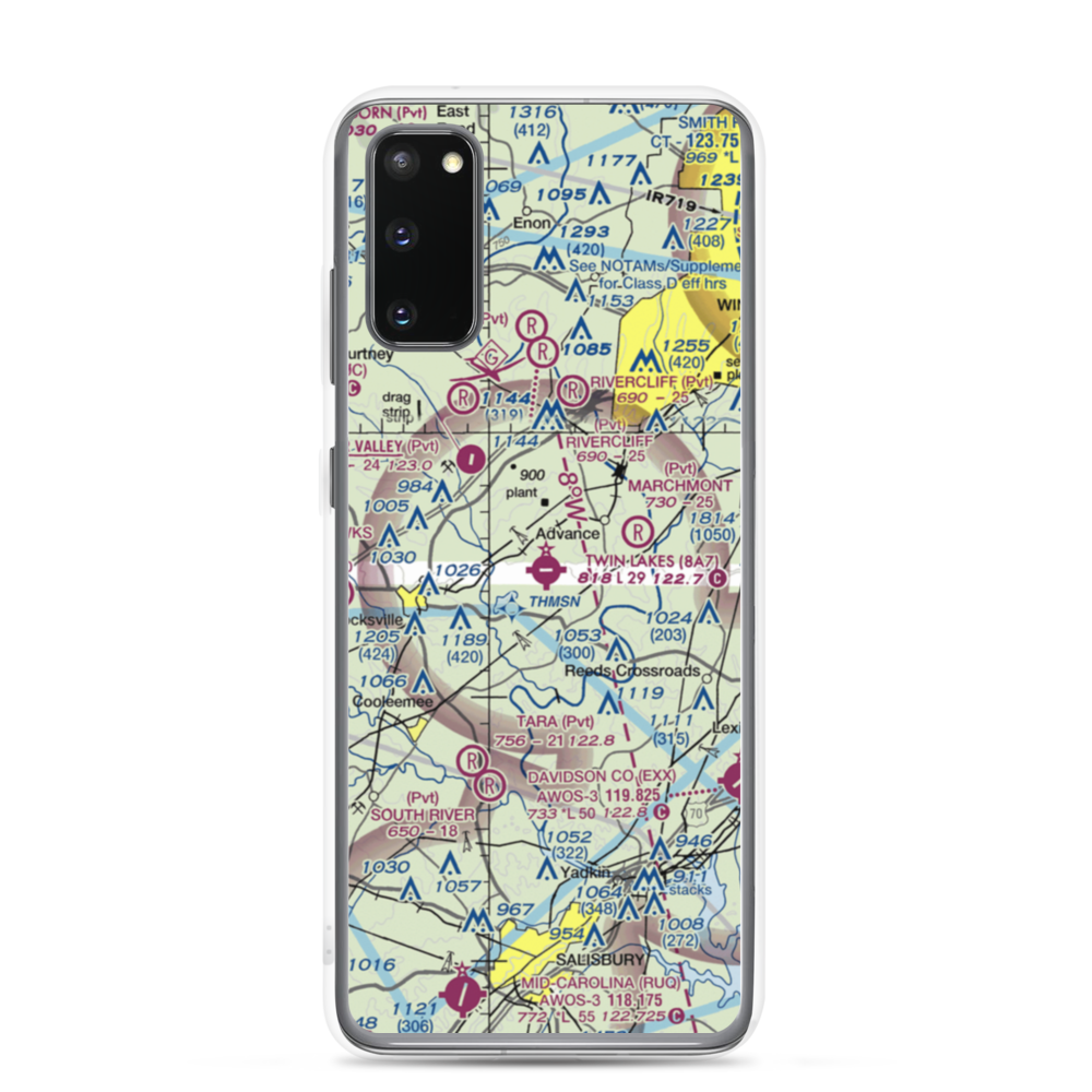 Twin Lakes Airport (8A7) VFR Sectional Samsung Case Samsung Galaxy S20 model shown