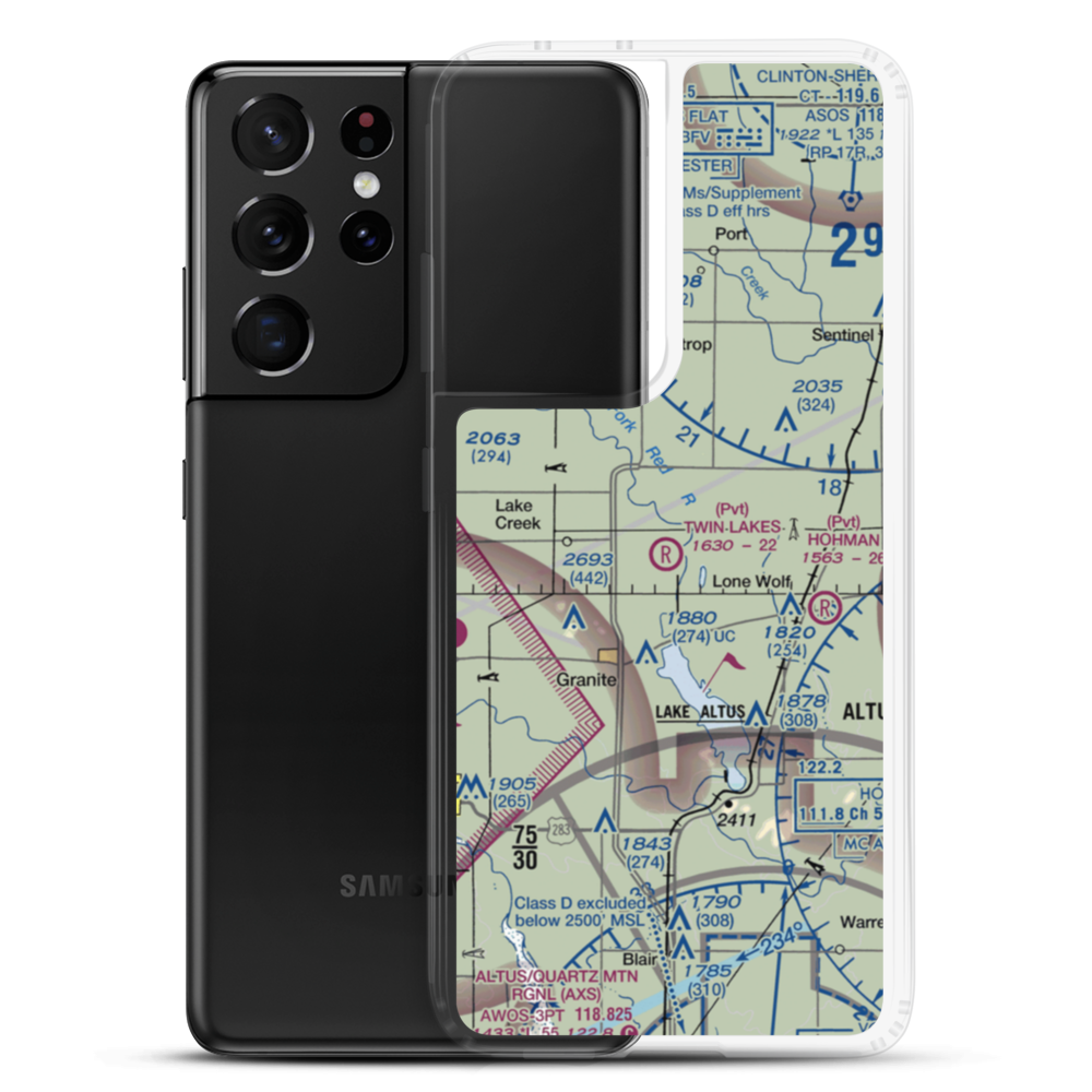 Twin Lakes Ranch Airport (81OK) VFR Sectional Samsung Case Samsung Galaxy S21 Ultra model shown