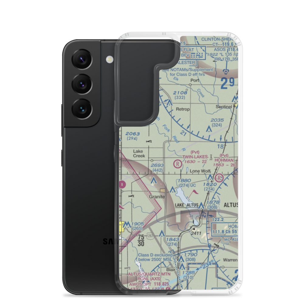 Twin Lakes Ranch Airport (81OK) VFR Sectional Samsung Case Samsung Galaxy S22 model shown