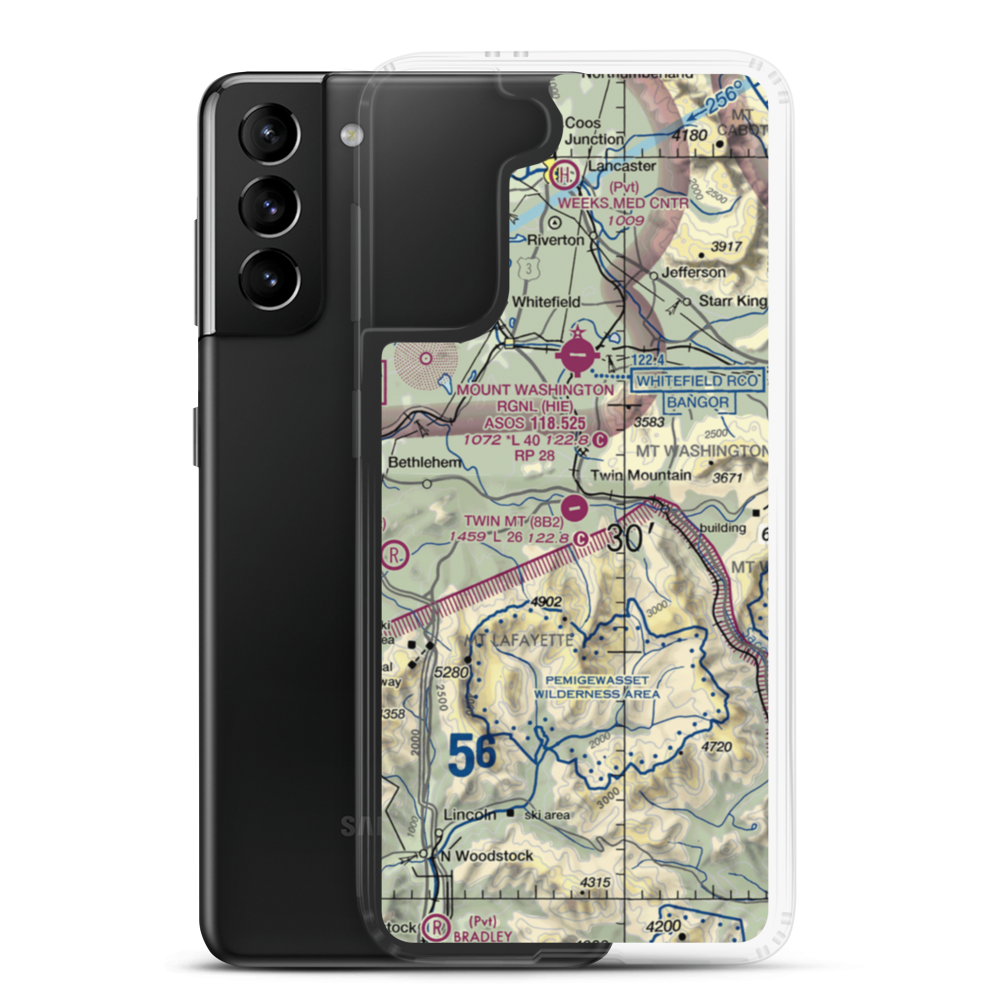 Twin Mountain Airport (8B2) VFR Sectional Samsung Case Samsung Galaxy S21 Plus model shown