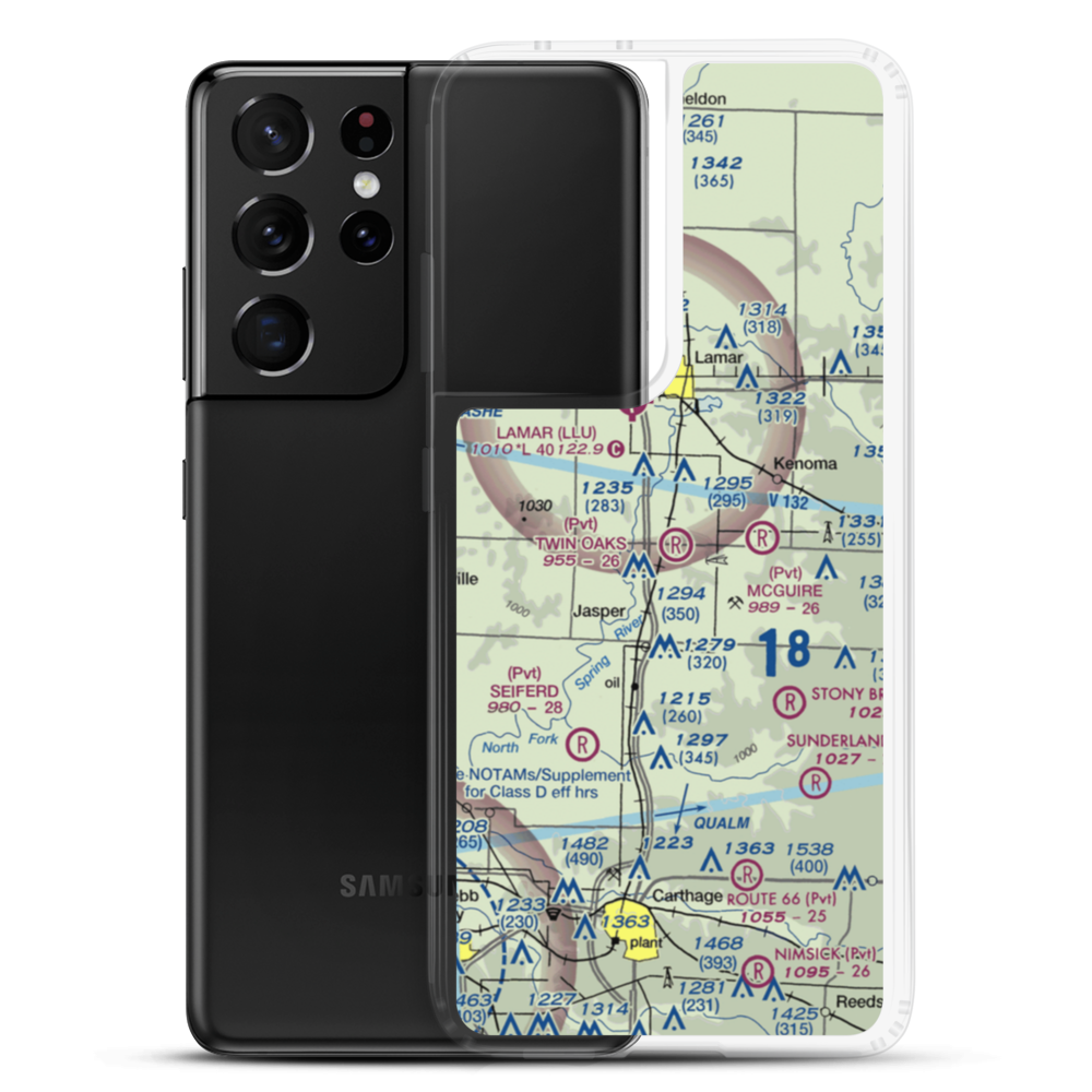 Twin Oaks Airport (08MO) VFR Sectional Samsung Case Samsung Galaxy S21 Ultra model shown