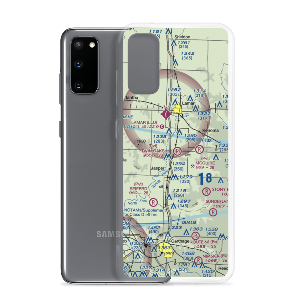 Twin Oaks Airport (08MO) VFR Sectional Samsung Case Samsung Galaxy S20 model shown
