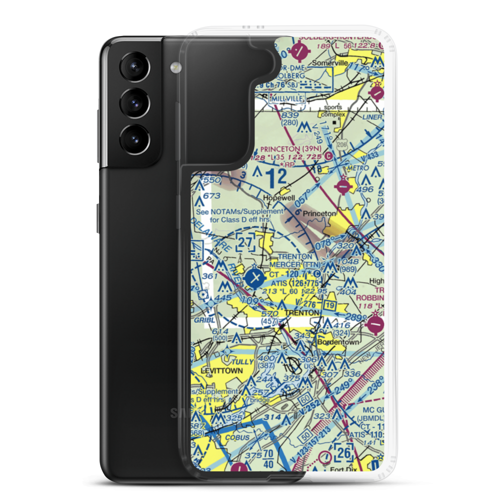Twin Pine Airport (N75) VFR Sectional Samsung Case Samsung Galaxy S21 Plus model shown