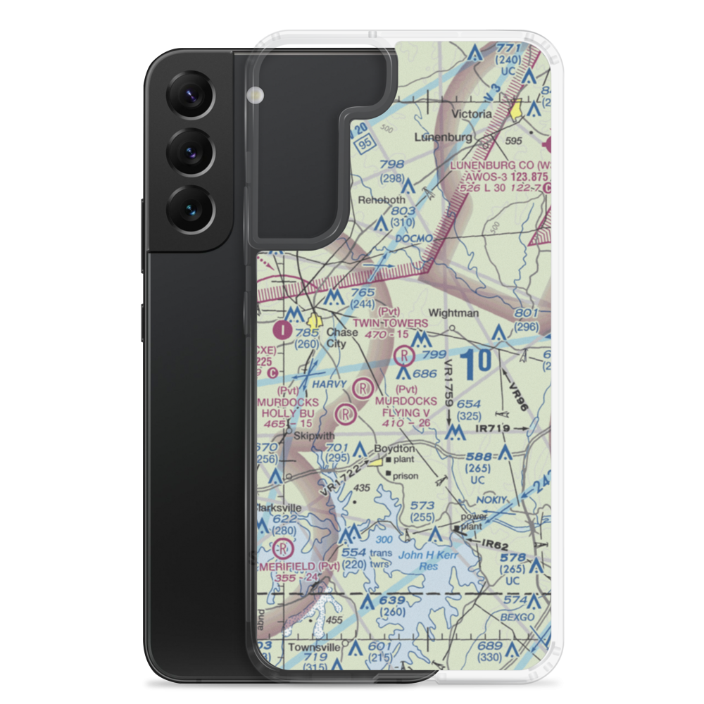 Twin Towers Airport (VA25) VFR Sectional Samsung Case Samsung Galaxy S22 Plus model shown