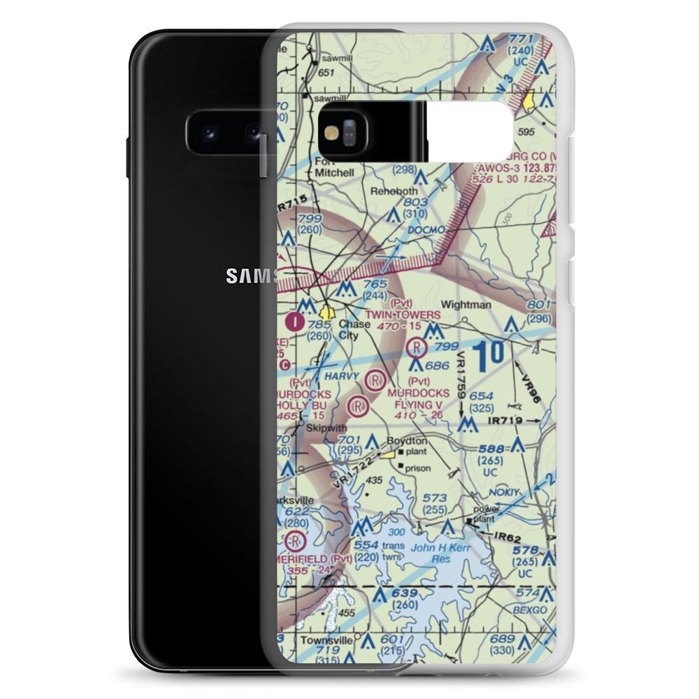 Twin Towers Airport (VA25) VFR Sectional Samsung Case Samsung Galaxy S10+ model shown