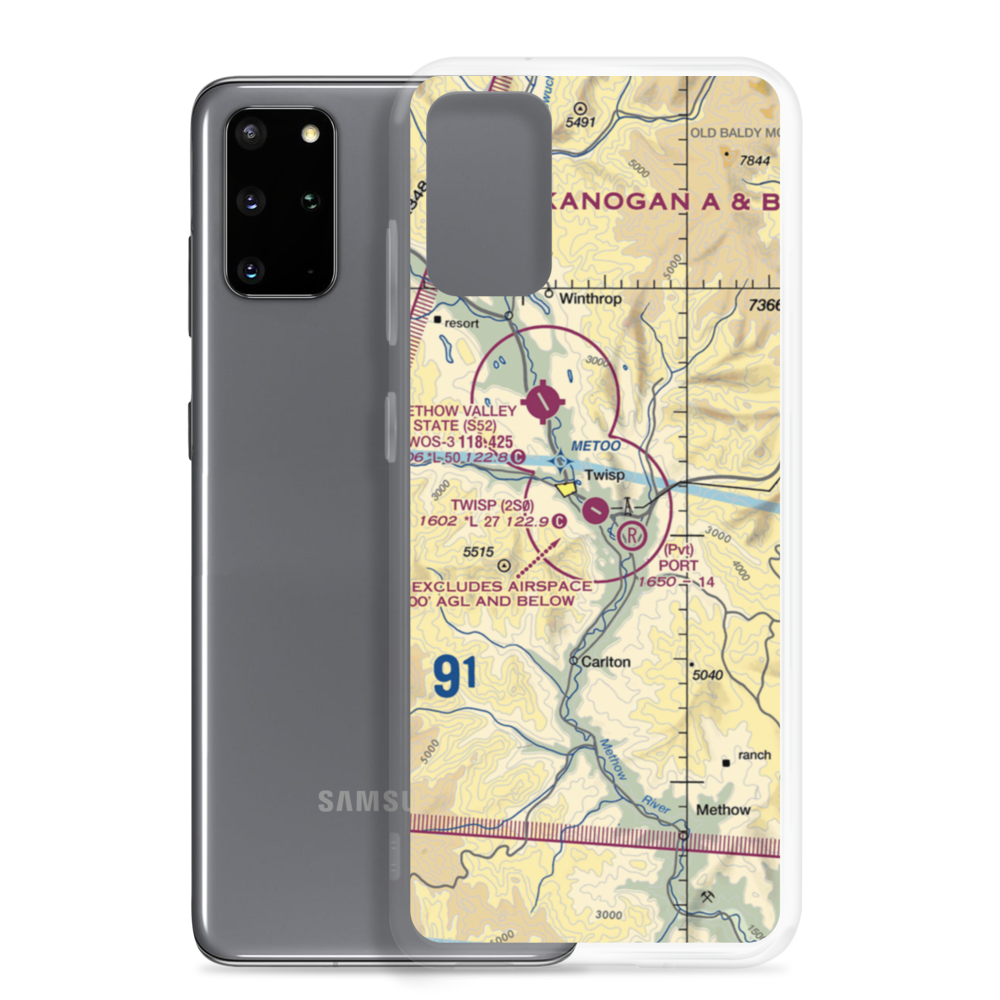 Twisp Municipal Airport (2S0) VFR Sectional Samsung Case Samsung Galaxy S20 Plus model shown
