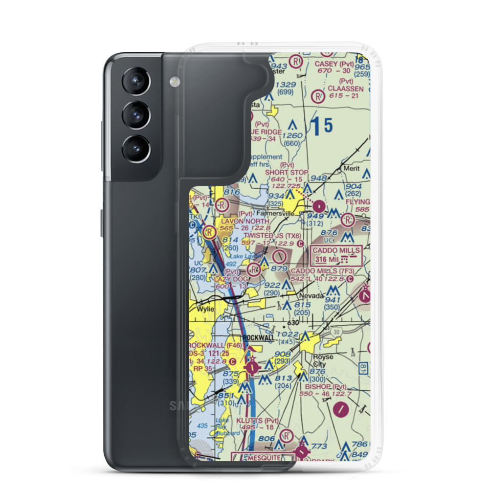 Twisted JS Airport (TX6) VFR Sectional Samsung Case Samsung Galaxy S21 model shown