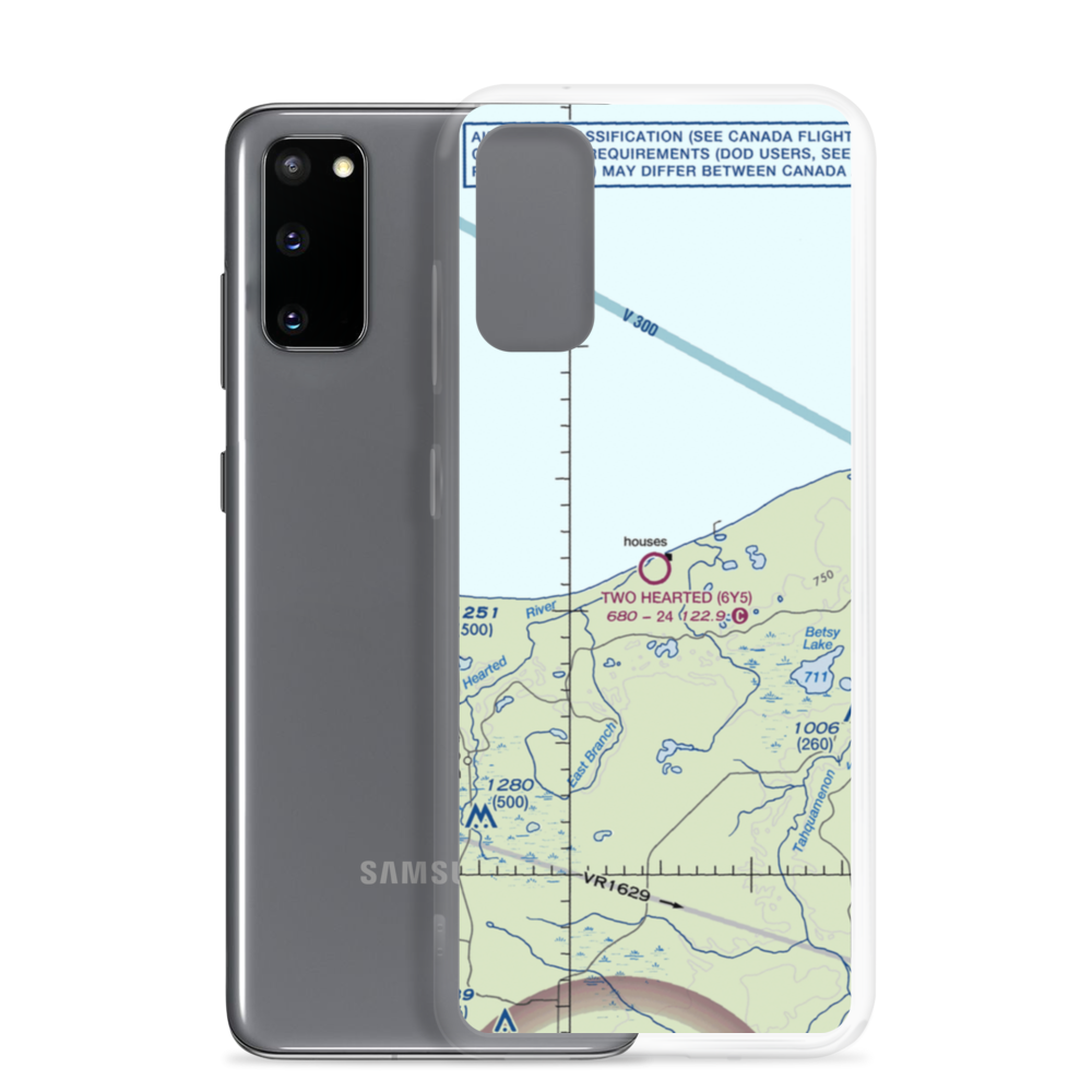 Two Hearted Airstrip (6Y5) VFR Sectional Samsung Case Samsung Galaxy S20 model shown
