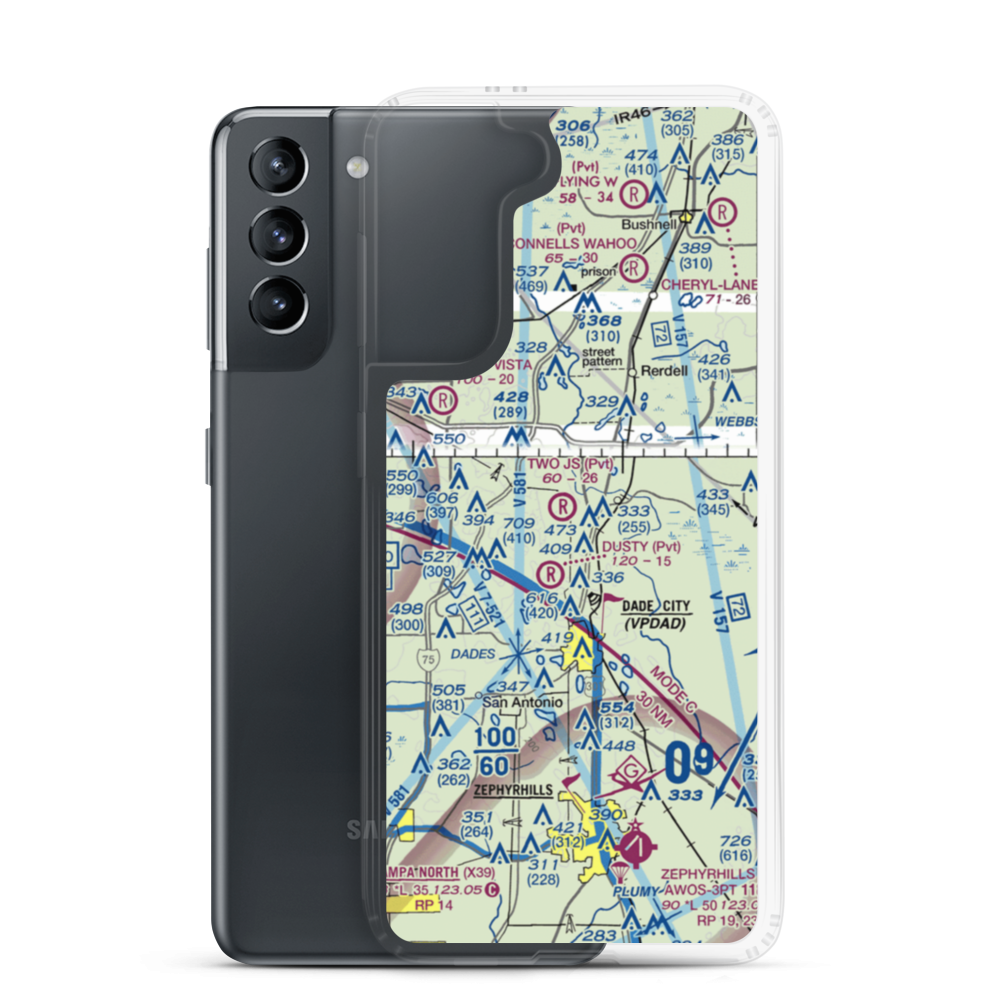 Two J's Flying Ranch Airport (3FL1) VFR Sectional Samsung Case Samsung Galaxy S21 model shown