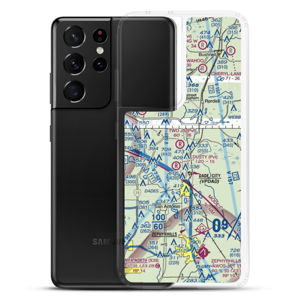 Two J's Flying Ranch Airport (3FL1) VFR Sectional Samsung Case Samsung Galaxy S21 Ultra model shown