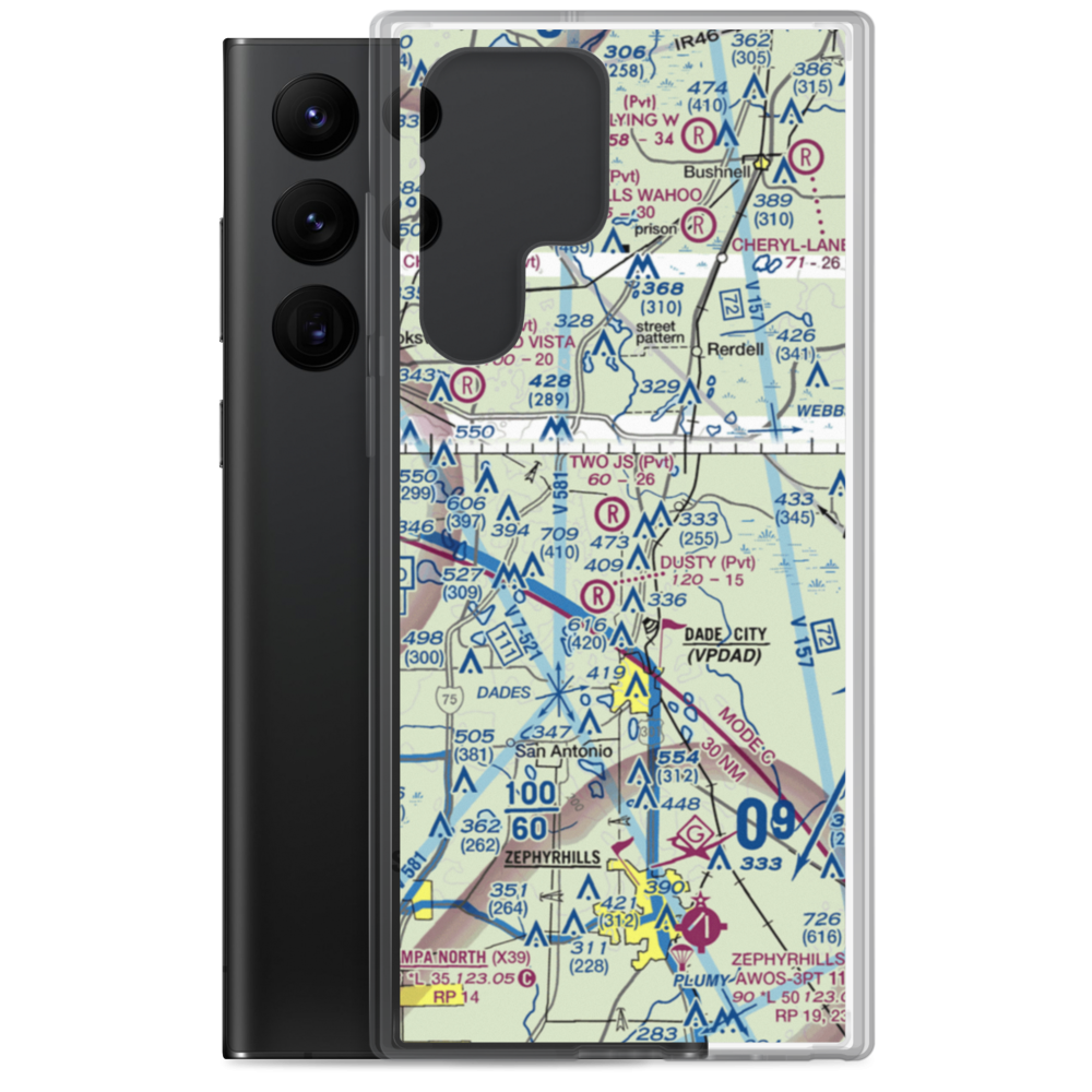 Two J's Flying Ranch Airport (3FL1) VFR Sectional Samsung Case Samsung Galaxy S22 Ultra model shown