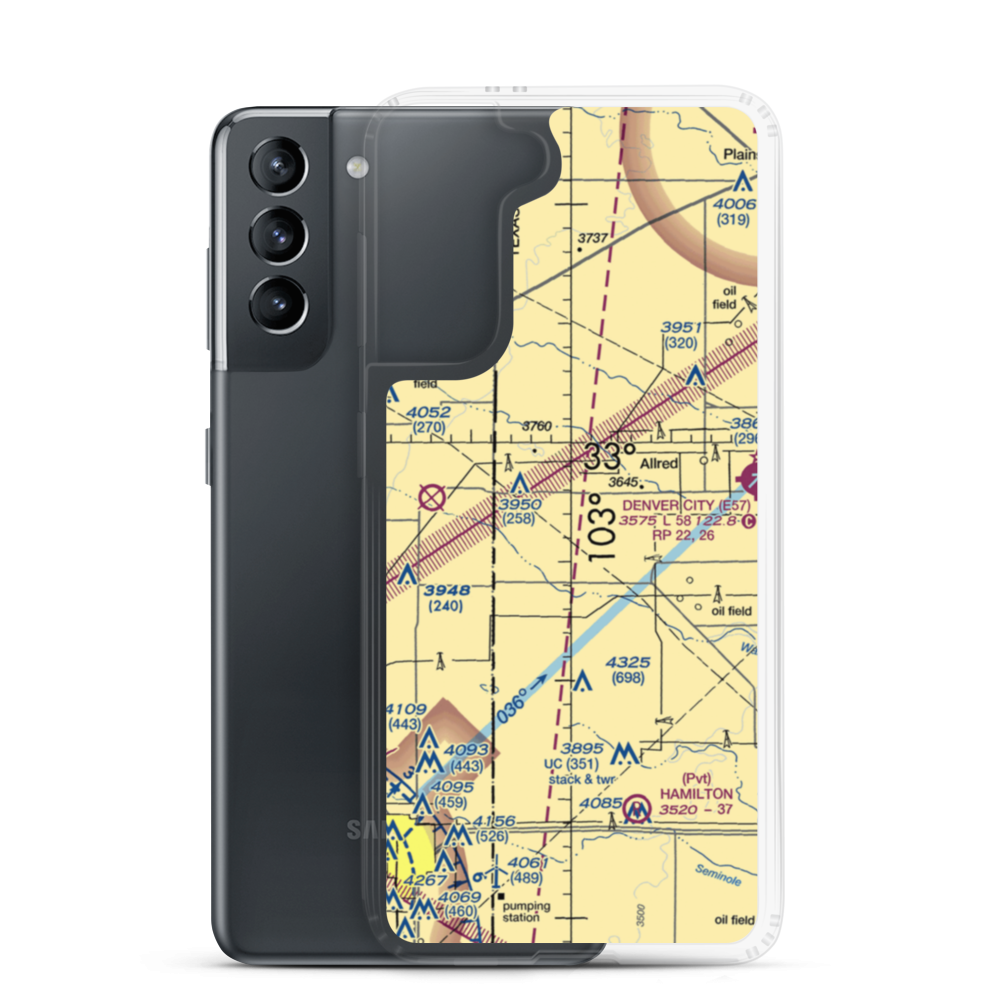 Two Leggs Airport (1TA5) VFR Sectional Samsung Case Samsung Galaxy S21 model shown