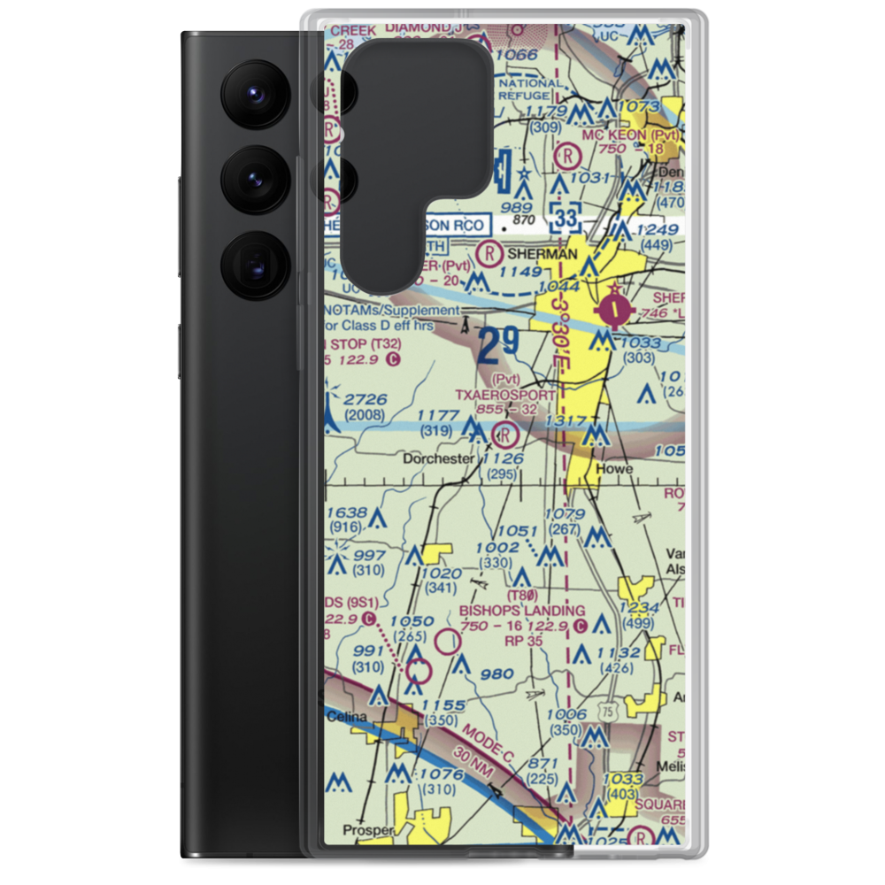 TxAeroSport Aerodrome (6TS3) VFR Sectional Samsung Case Samsung Galaxy S22 Ultra model shown