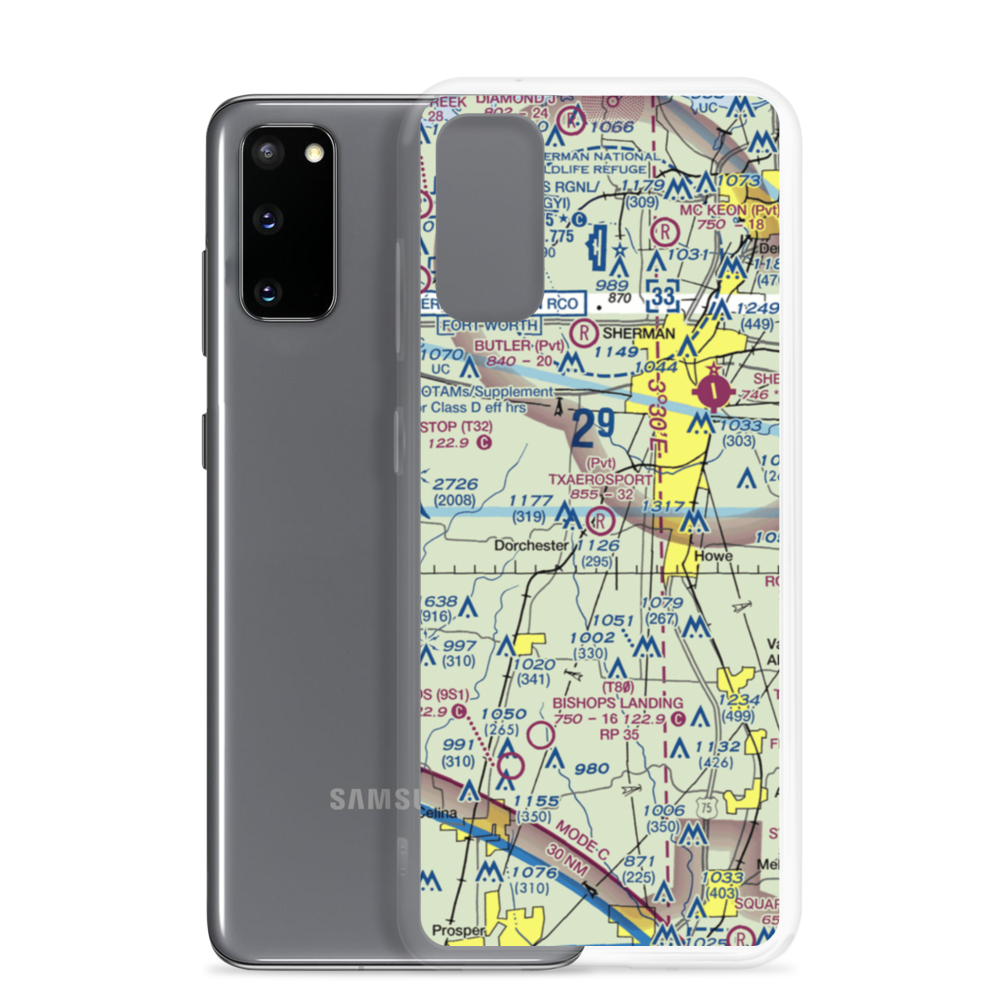 TxAeroSport Aerodrome (6TS3) VFR Sectional Samsung Case Samsung Galaxy S20 model shown