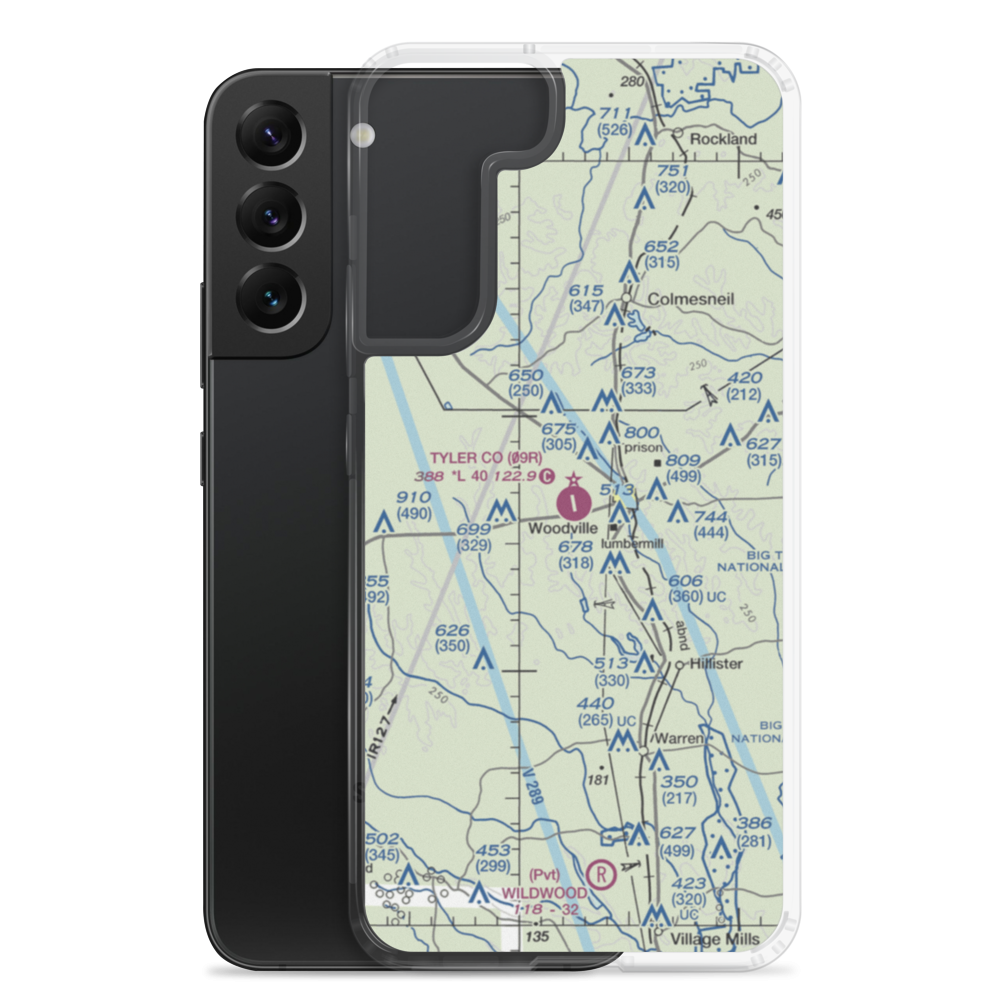 Tyler County Airport (09R) VFR Sectional Samsung Case Samsung Galaxy S22 Plus model shown