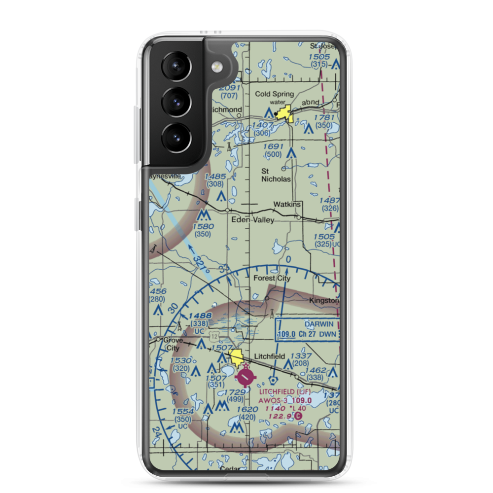 Tyler Farms Airport (15MN) VFR Sectional Samsung Case Samsung Galaxy S21 Plus model shown