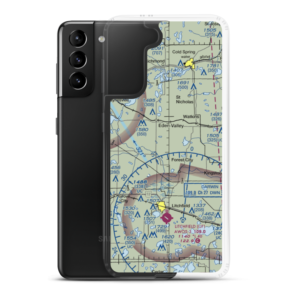 Tyler Farms Airport (15MN) VFR Sectional Samsung Case Samsung Galaxy S21 Plus model shown
