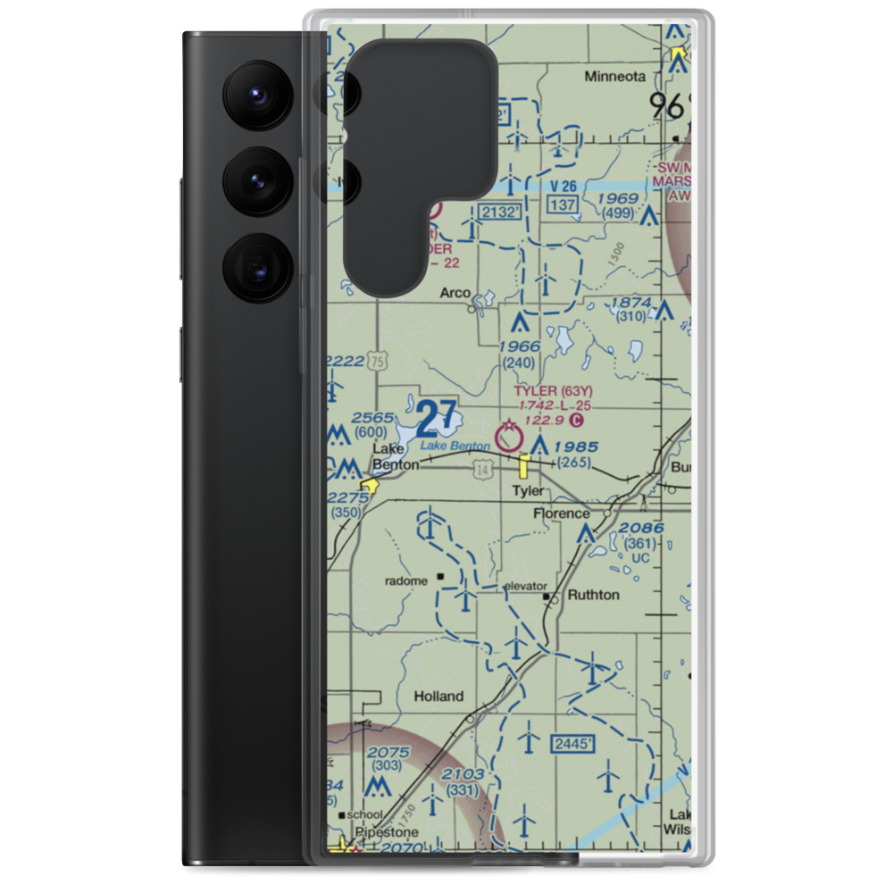 Tyler Municipal Airport (63Y) VFR Sectional Samsung Case Samsung Galaxy S22 Ultra model shown