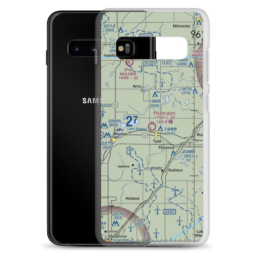 Tyler Municipal Airport (63Y) VFR Sectional Samsung Case Samsung Galaxy S10+ model shown