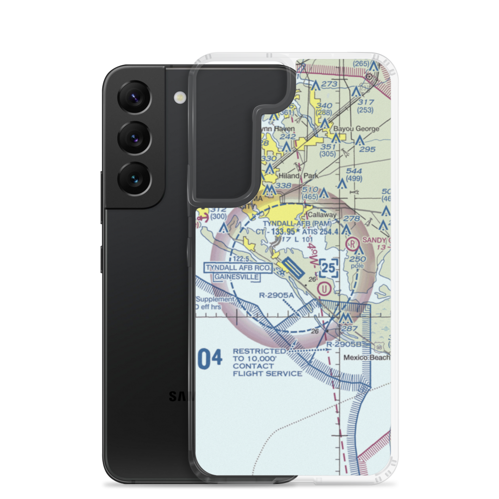 Tyndall Air Force Base (PAM) VFR Sectional Samsung Case Samsung Galaxy S22 model shown