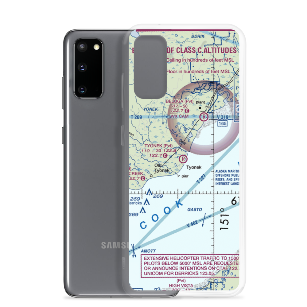 Tyonek Airport (TYE) VFR Sectional Samsung Case Samsung Galaxy S20 model shown