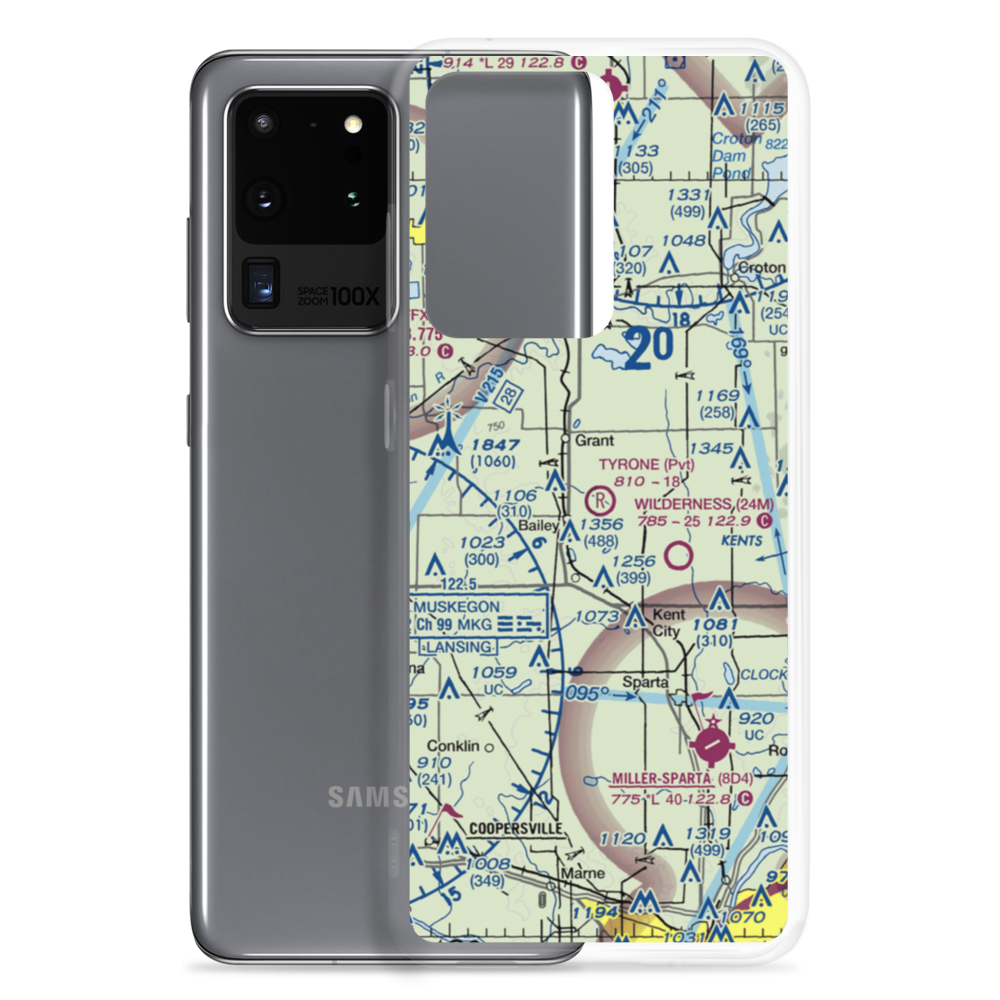 Tyrone Airport (MI67) VFR Sectional Samsung Case Samsung Galaxy S20 Ultra model shown