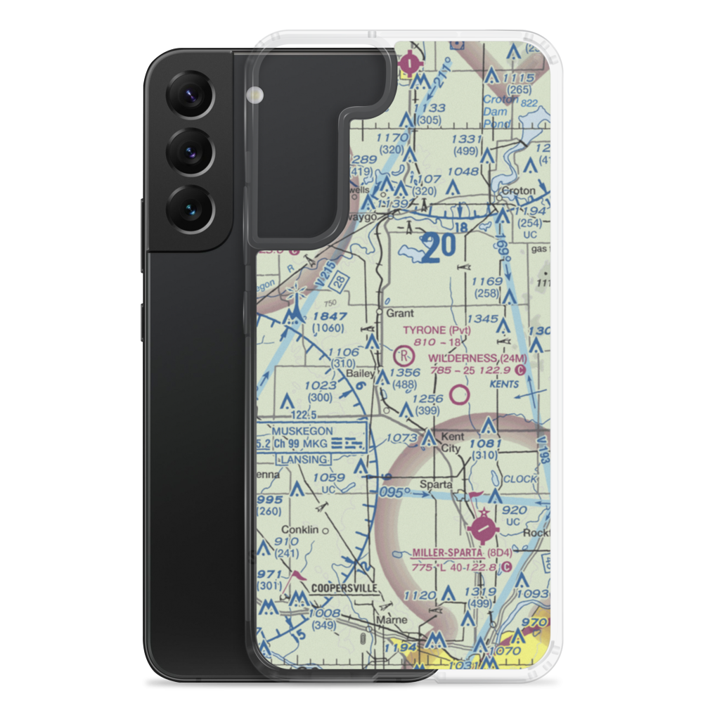Tyrone Airport (MI67) VFR Sectional Samsung Case Samsung Galaxy S22 Plus model shown