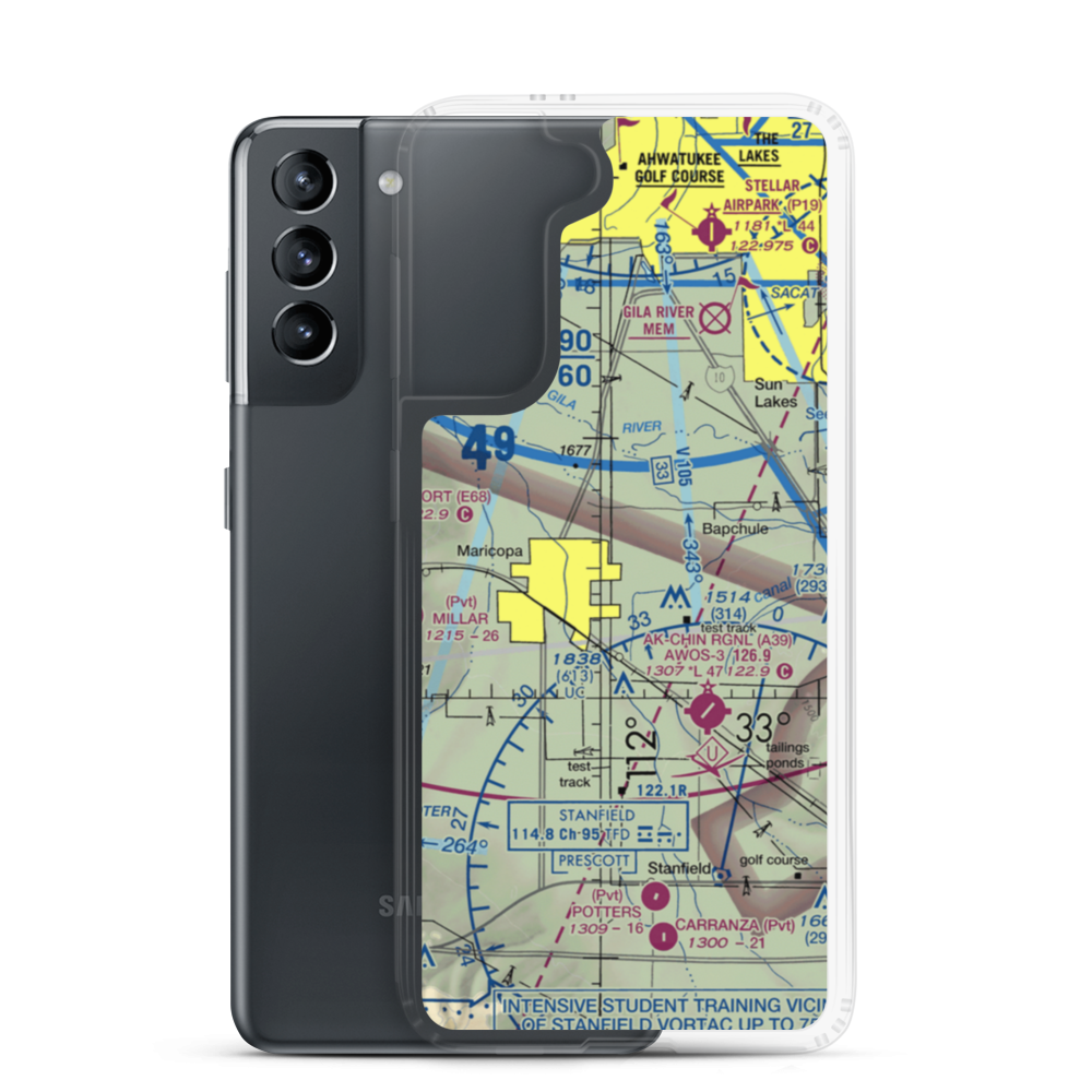 U of A Maricopa Ag Center Airport (3AZ2) VFR Sectional Samsung Case Samsung Galaxy S21 model shown