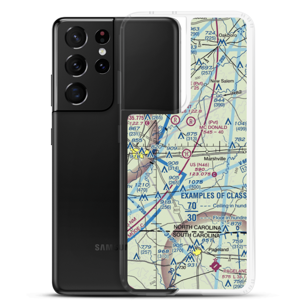 U S Heliport (N46) VFR Sectional Samsung Case Samsung Galaxy S21 Ultra model shown