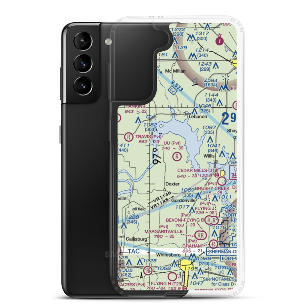 U U Ranch Airport (TA80) VFR Sectional Samsung Case Samsung Galaxy S21 Plus model shown