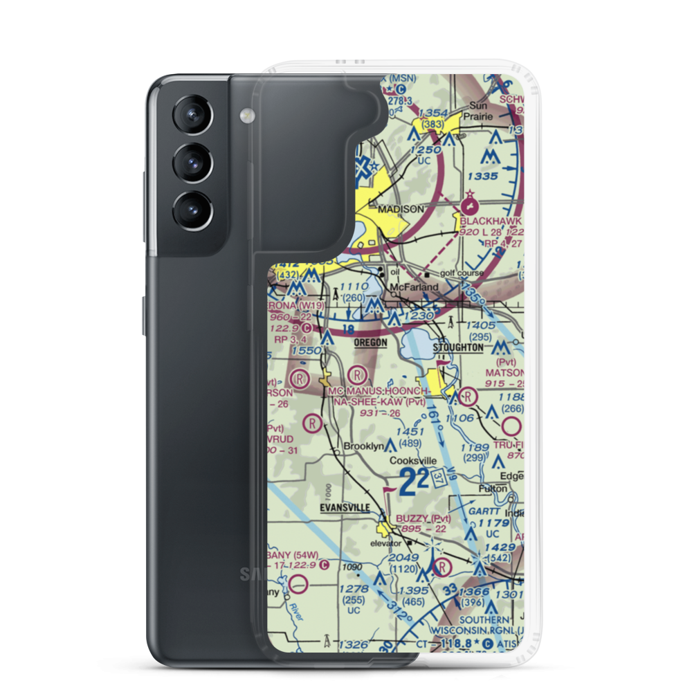 Uff-Da Airport (2WI1) VFR Sectional Samsung Case Samsung Galaxy S21 model shown