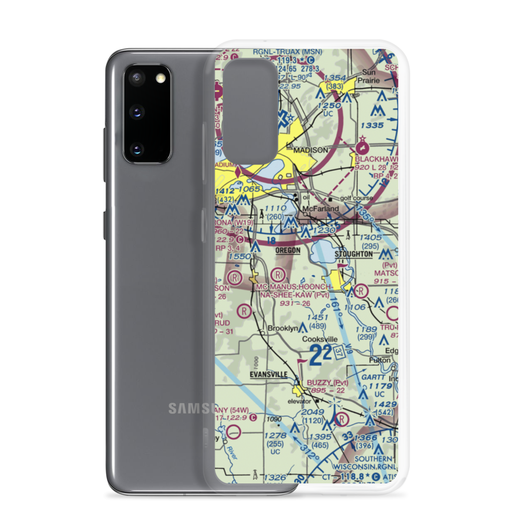 Uff-Da Airport (2WI1) VFR Sectional Samsung Case Samsung Galaxy S20 model shown